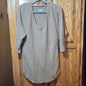 New York & Company Ribbed Knit Sweater in Brown